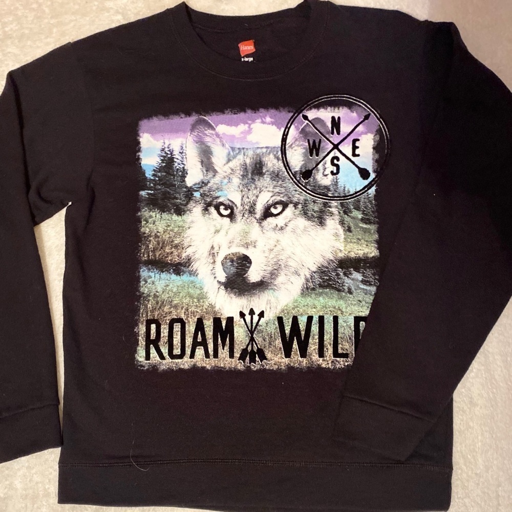 🍒5-$50 Hanes Girl Wolf Sweatshirt
Size X-Large